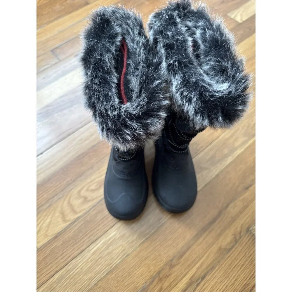 Kamik Girl's Snowgypsy Waterproof Faux Fur Lined Winter Snow Boots Size 2